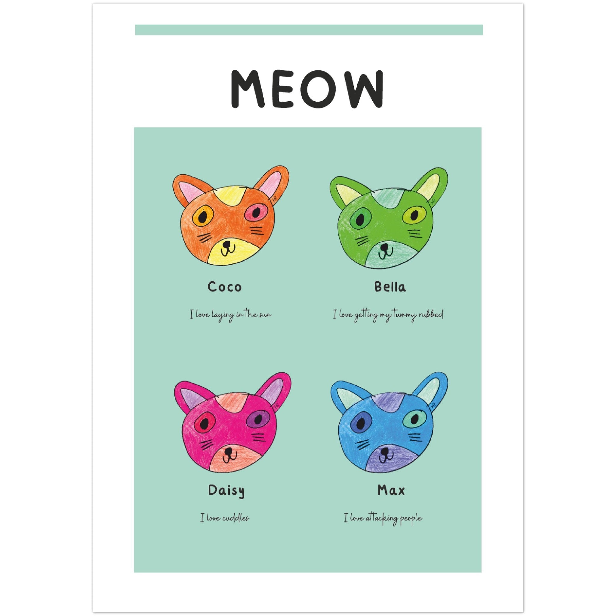 Family of Cats Poster – Pinkiceblocks